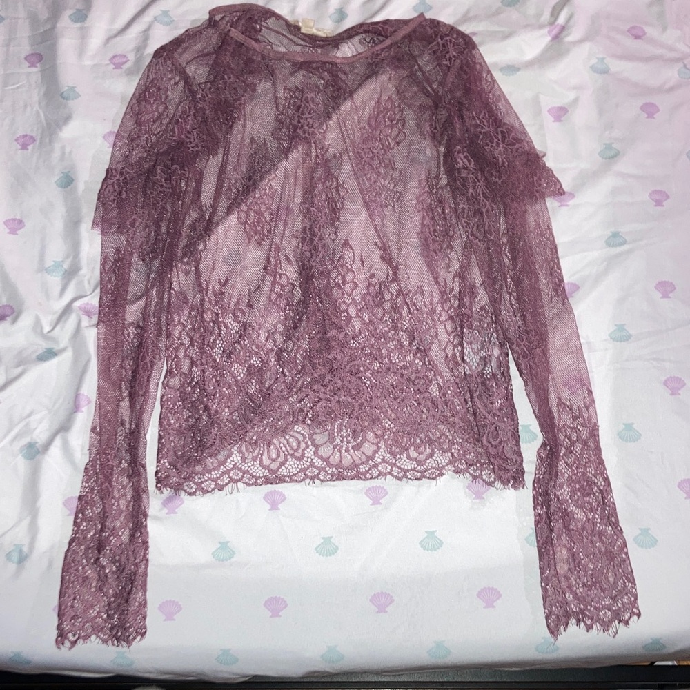 Rebellion Lace Blouse in Mauve